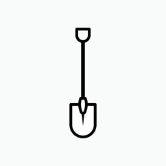 Shovel Icon. Gardening Tool, Trowel Symbol - Vector.