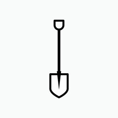 Shovel Icon. Gardening Tool, Trowel Symbol - Vector.