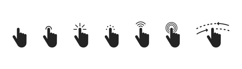 Click cursors icon set.