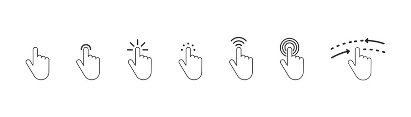 Click cursors icon set.