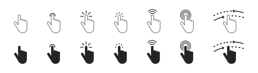 Click cursors icon set.