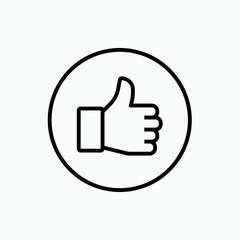 Thumb Icon. Like, Up Gesture.  Agree Symbol - Vector.