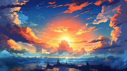 Anime Sky - Stunning Artistic Illustration.