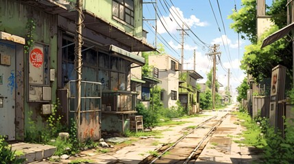 Anime Japanese Cityscape - Vibrant World Background.
