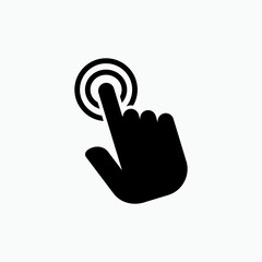 Touchscreen Icon. Tap, Gesture Technology on Devices Surface - Vector.
