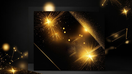 A captivating Black Friday sale flyer with a golden bokeh lights abstract background.