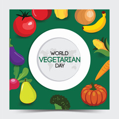 Hand drawn Vector Illustration Vegan World Food Day