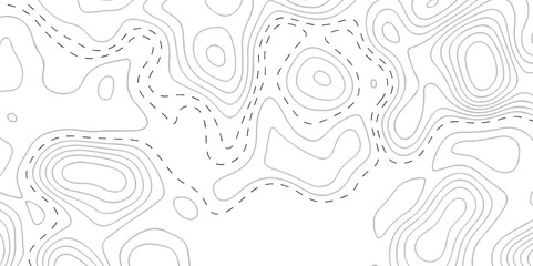 Fototapeta premium Abstract sea map geographic contour map and topographic contours map background. Abstract white pattern topography vector background. White wave paper curved reliefs abstract background.
