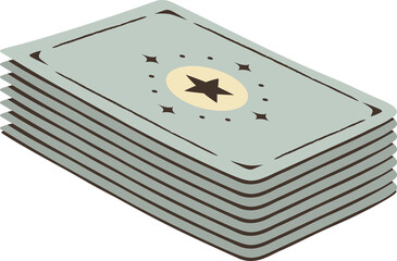 stacked tarot cards deck, png transparent background	
