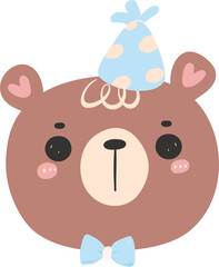 baby shower bear boy teddy with birthday party hat
