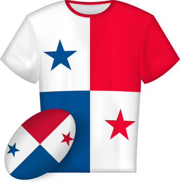 Panama rugby jersey with rugby ball