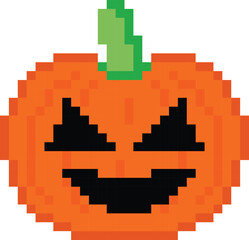 Halloween Pumpkin Pixel art vector image