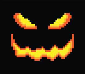Fototapeta premium Scary Face Pixel art vector image