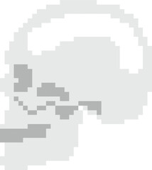 Fototapeta premium Human Skull Pixel art vector image