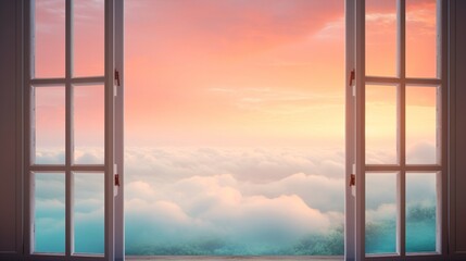 Colorful Sky and Cozy Window Say Good Morning.