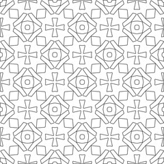 Vector pattern with symmetrical elements . Modern stylish abstract texture. Repeating geometric tiles from striped elements.Black and white pattern.