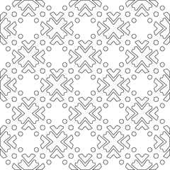 Vector pattern with symmetrical elements . Modern stylish abstract texture. Repeating geometric tiles from striped elements.Black and white pattern.