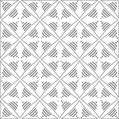 Vector pattern with symmetrical elements . Modern stylish abstract texture. Repeating geometric tiles from striped elements.Black and white pattern.