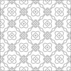 Vector pattern with symmetrical elements . Modern stylish abstract texture. Repeating geometric tiles from striped elements.Black and white pattern.