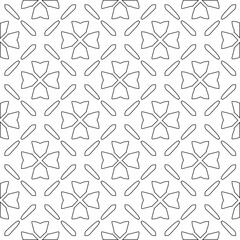 Vector pattern with symmetrical elements . Modern stylish abstract texture. Repeating geometric tiles from striped elements.Black and white pattern.