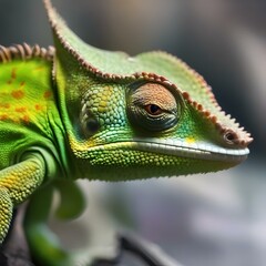 A close-up of a chameleons vibrant, ever-changing skin colors3