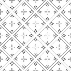 Vector pattern with symmetrical elements . Modern stylish abstract texture. Repeating geometric tiles from striped elements.Black and white pattern.