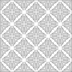 Vector pattern with symmetrical elements . Modern stylish abstract texture. Repeating geometric tiles from striped elements.Black and white pattern.