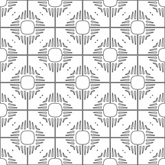 Vector pattern with symmetrical elements . Modern stylish abstract texture. Repeating geometric tiles from striped elements.Black and white pattern.