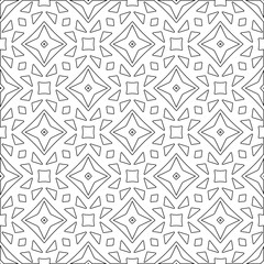 Vector pattern with symmetrical elements . Modern stylish abstract texture. Repeating geometric tiles from striped elements.Black and white pattern.