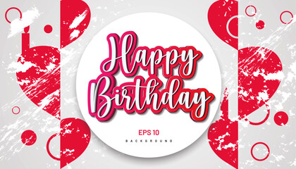 vector illustration modren and creative happy birthday background design template with modern lettering,use for celebration and happy birthday card and banner design.