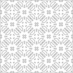 Vector pattern with symmetrical elements . Modern stylish abstract texture. Repeating geometric tiles from striped elements.Black and white pattern.