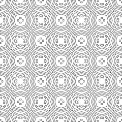 Vector pattern with symmetrical elements . Modern stylish abstract texture. Repeating geometric tiles from striped elements.Black and white pattern.