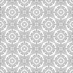 Vector pattern with symmetrical elements . Modern stylish abstract texture. Repeating geometric tiles from striped elements.Black and white pattern.