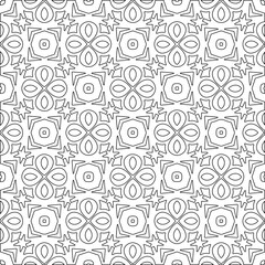 Vector pattern with symmetrical elements . Modern stylish abstract texture. Repeating geometric tiles from striped elements.Black and white pattern.
