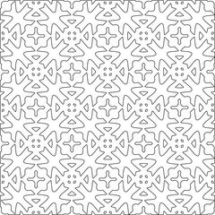 Vector pattern with symmetrical elements . Modern stylish abstract texture. Repeating geometric tiles from striped elements.Black and white pattern.