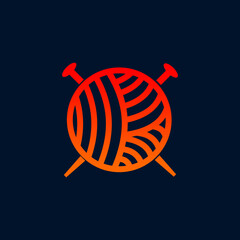 knit illustration design logo