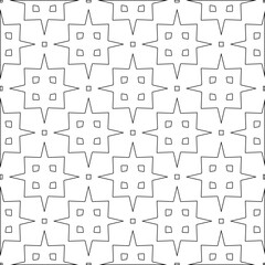 Vector pattern with symmetrical elements . Modern stylish abstract texture. Repeating geometric tiles from striped elements.Black and white pattern.