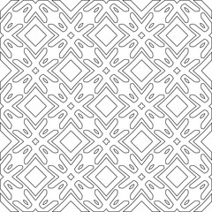 Vector pattern with symmetrical elements . Modern stylish abstract texture. Repeating geometric tiles from striped elements.Black and white pattern.