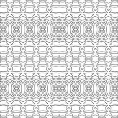 Vector pattern with symmetrical elements . Modern stylish abstract texture. Repeating geometric tiles from striped elements.Black and white pattern.