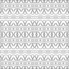 Vector pattern with symmetrical elements . Modern stylish abstract texture. Repeating geometric tiles from striped elements.Black and white pattern.