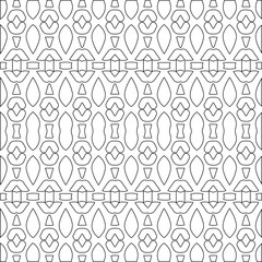 Vector pattern with symmetrical elements . Modern stylish abstract texture. Repeating geometric tiles from striped elements.Black and white pattern.