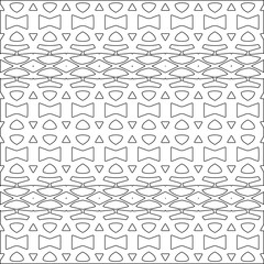 Vector pattern with symmetrical elements . Modern stylish abstract texture. Repeating geometric tiles from striped elements.Black and white pattern.