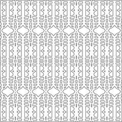 Vector pattern with symmetrical elements . Modern stylish abstract texture. Repeating geometric tiles from striped elements.Black and white pattern.