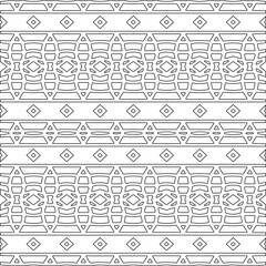 Vector pattern with symmetrical elements . Modern stylish abstract texture. Repeating geometric tiles from striped elements.Black and white pattern.