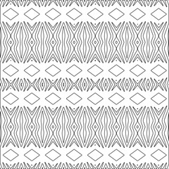 Vector pattern with symmetrical elements . Modern stylish abstract texture. Repeating geometric tiles from striped elements.Black and white pattern.