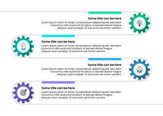 Infographic template. Line with 4 gears and icons