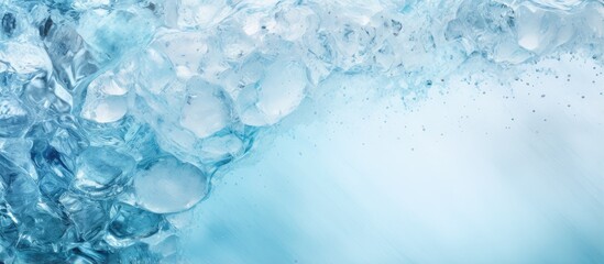Frozen water feature isolated pastel background Copy space