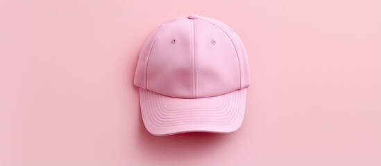 Girls pink hat isolated on a isolated pastel background Copy space