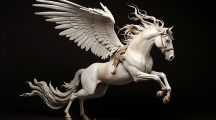 Obraz na płótnie Canvas Winged horse pegasus flies