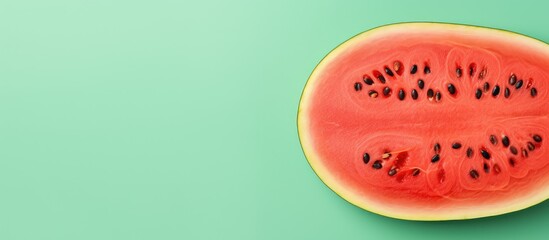Watermelon slice on a isolated pastel background Copy space